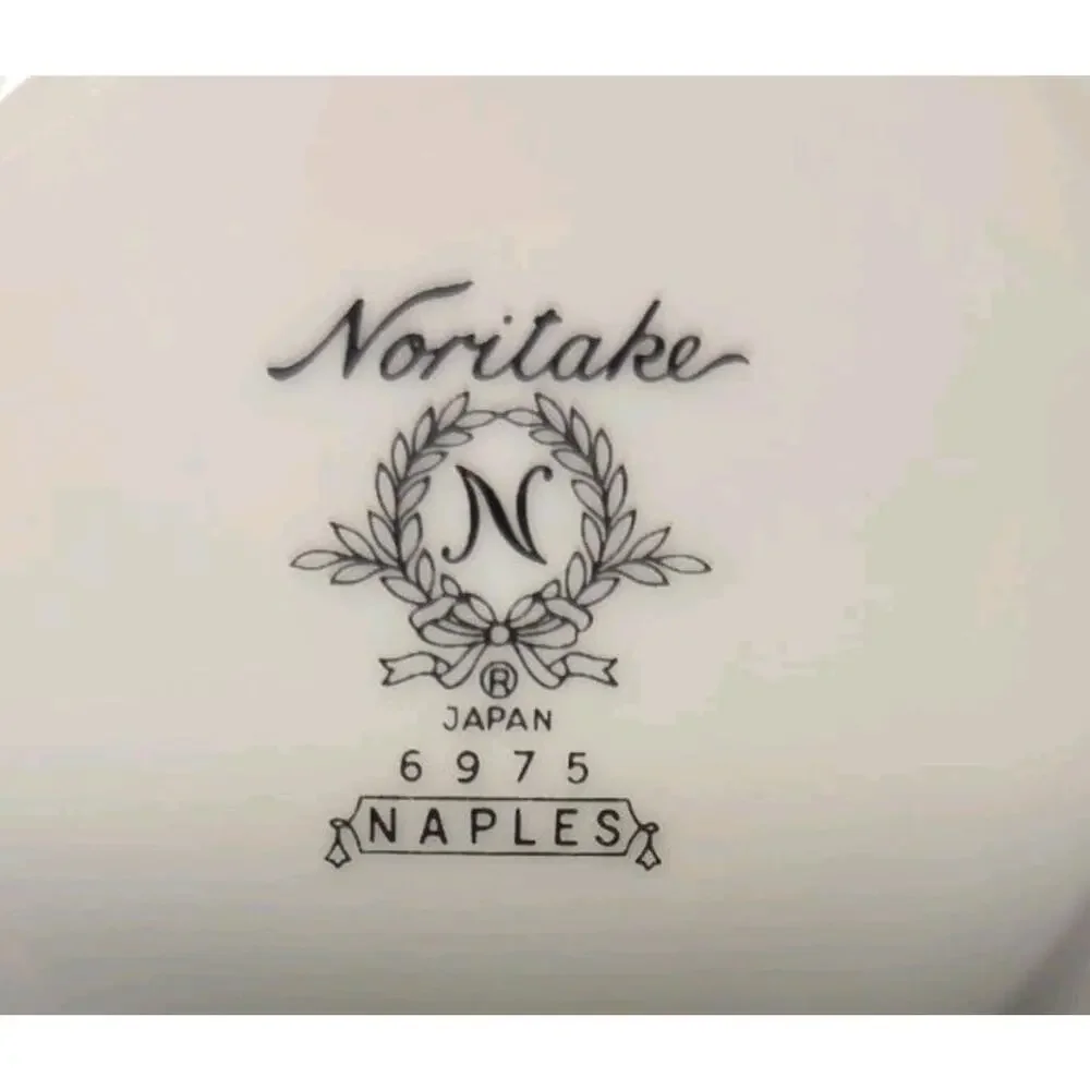 Noritake China Naples 6975 Cup & Saucer Gray Floral Trim